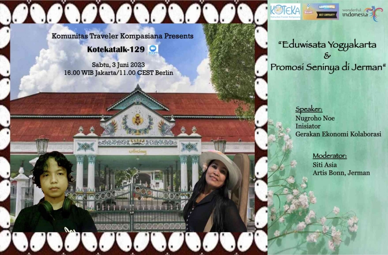 Kotekatalk-129: Eduwisata Yogyakarta dan Promosi Seninya di Jerman
