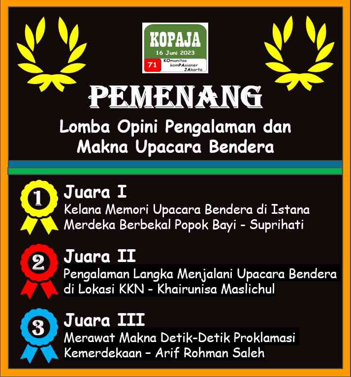 Pemenang Lomba Opini Pengalaman Dan Makna Upacara Bendera - Kompasiana.com