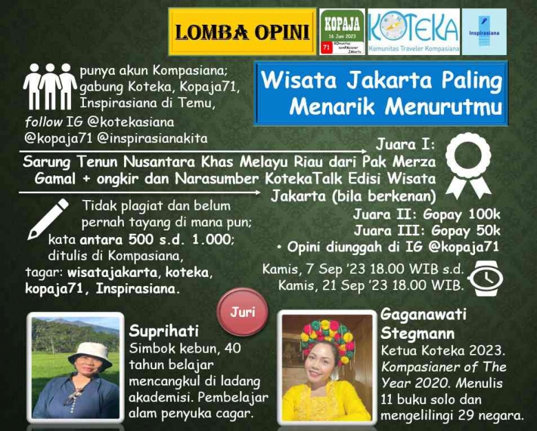 Lomba Opini Wisata Jakarta Paling Menarik Menurutmu