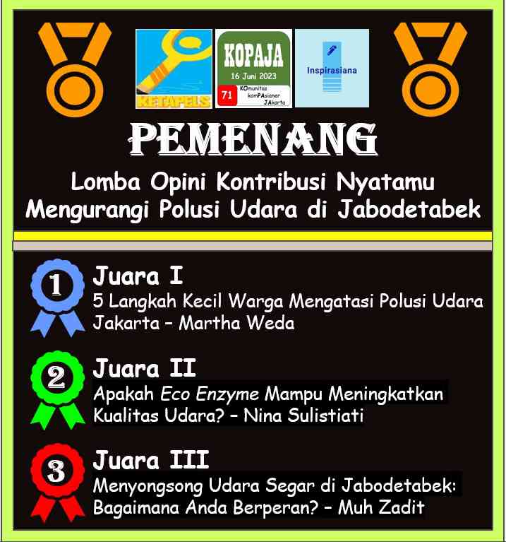 Pemenang Lomba Opini Kontribusi Nyatamu Mengurangi Polusi Udara Di ...