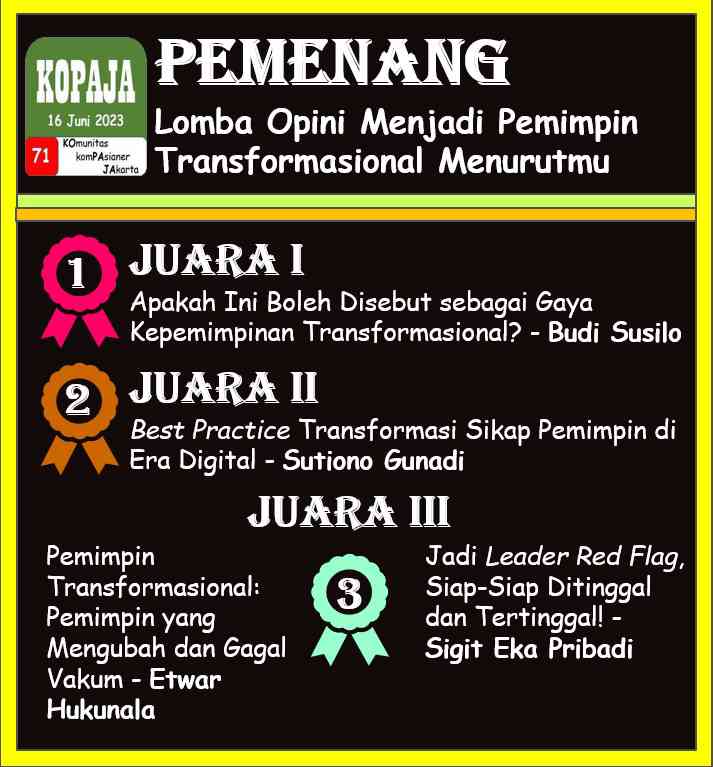 Pemenang Lomba Opini Menjadi Pemimpin Transformasional Menurutmu