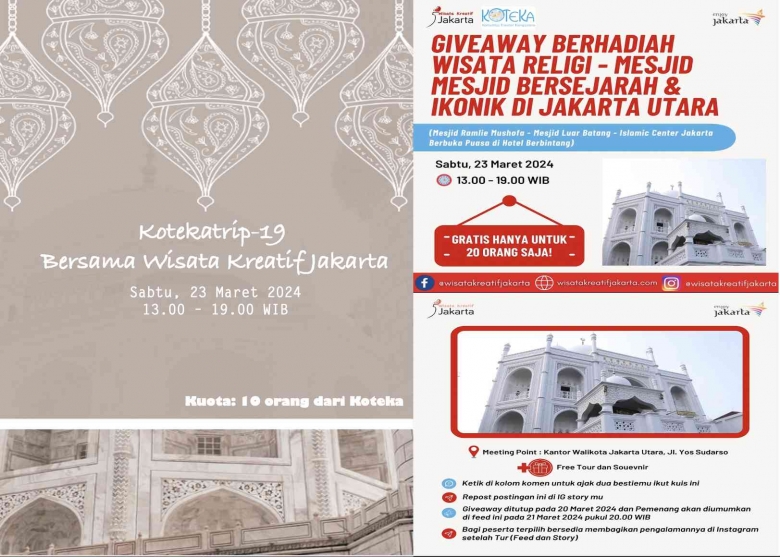Ikut Wisata Religi "Kotekatrip 19 Bersama WKJ", Yuk!