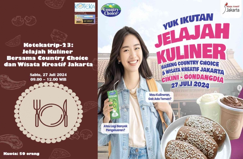 Kotekatrip-23: Jelajah Kuliner Gratis Bareng Country Choice dan Wisata Kreatif Jakarta, Yuk!