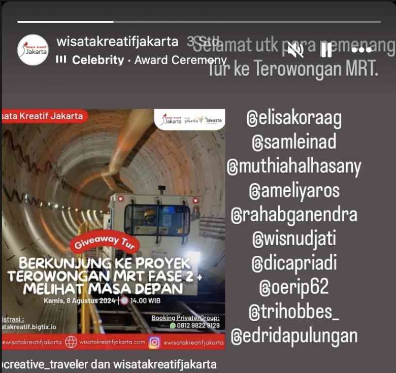 Ini 10 Peserta Kotekatrip-24 MRT Bersama Wisata Kreatif Jakarta