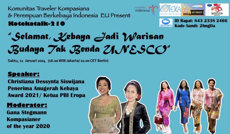 Kotekatalk-210: Selamat, Kebaya Jadi Warisan Budaya Tak Benda UNESCO