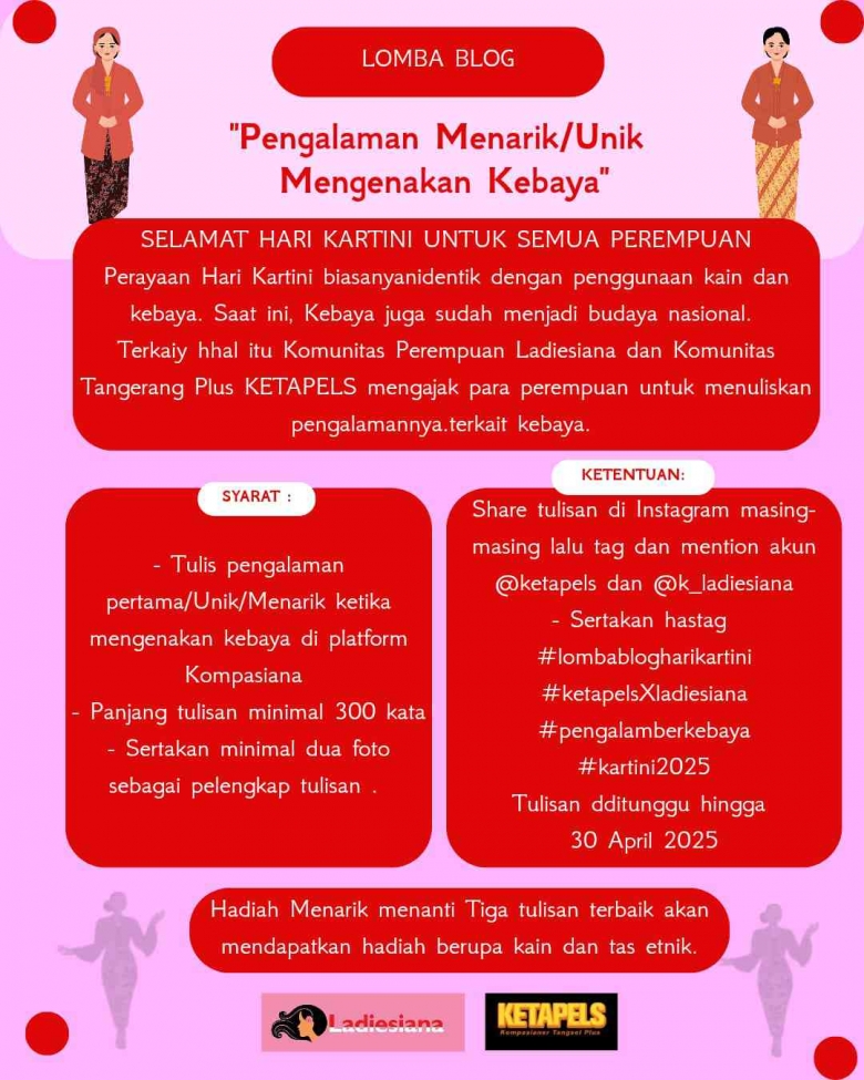 Lomba Blog "Pengalaman Menarik atau Unik Saat Mengenakan Kebaya"