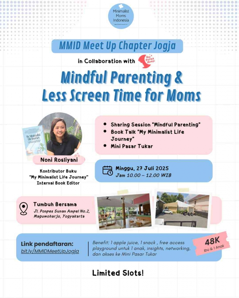 MMID Meet Up Chapter Jogja in Collaboration with IPM: Mindful Parenting & Less Screen Time For Moms