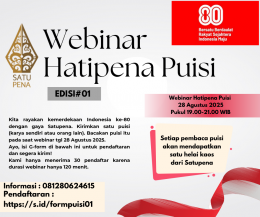 Bacakan Puisimu Di Webinar Hatipena PUISI dan Dapatkan Satu Buah Kaos Eksklusif!!!